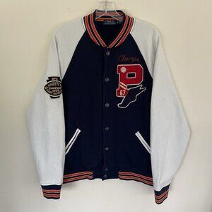 Polo RALPH LAUREN Bulldog Varsity Letterman Jacket L Football P Wing Bomber